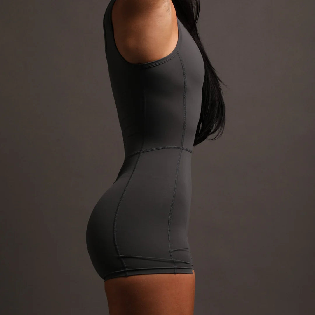 IYKYK SOFIA "ENERGY" BODYSUIT IN WOLF GRAY