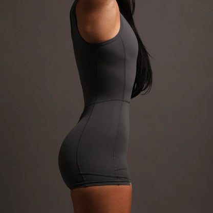 IYKYK SOFIA "ENERGY" BODYSUIT IN WOLF GRAY