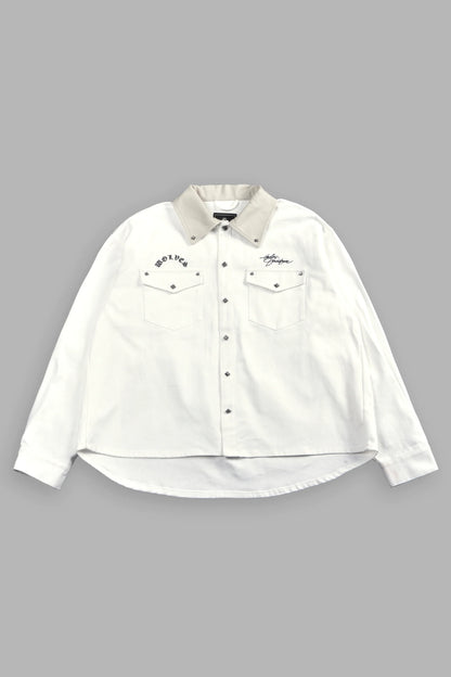 Harley Wolves Winslow Shirt Jacket in Cream