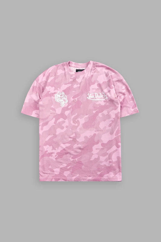 Von Wild V2 Premium Oversized Tee in Dsvd Bubblegum Camo