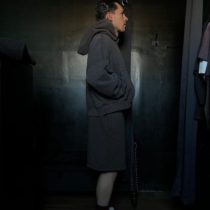 CONCRETE SIN ODIN OVERSIZED CROPPED HOODIE IN SUN WASH BROWN