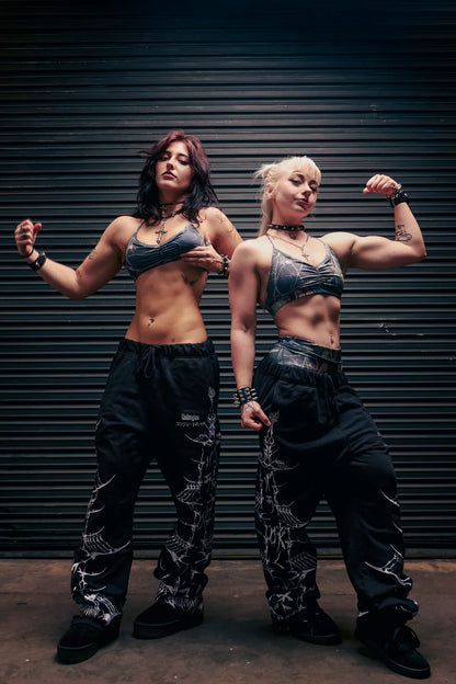 BANKAI BRIGADE WIDE LEG PANTS IN BLACK