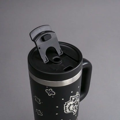 WESTERN WOLF TRAVEL TUMBLER IN BLACK