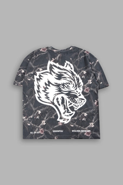 Big Wolf Head Premium Oversized Tee In All Of Us Camo