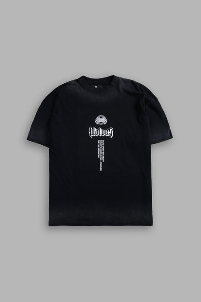 In God's Hands "Premium" Oversized Tee in Black Drift Wash