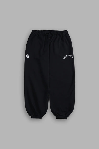 WOLF CHOPPER LOUNGER SWEAT PANTS IN BLACK