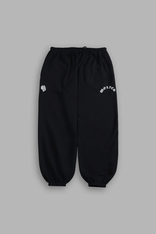 WOLF CHOPPER LOUNGER SWEAT PANTS IN BLACK