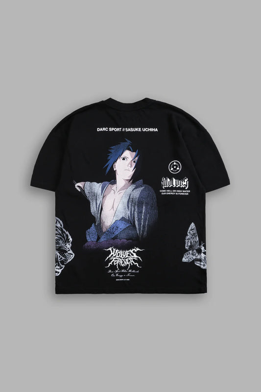 SASUKE UCHIHA SIDE BY SIDE SERIES PREMIUM TEE IN BLACK