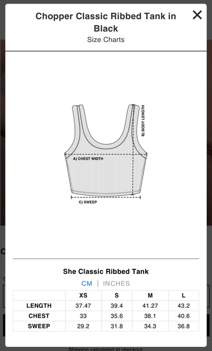 CHOPPER CLASSIC RIBBED TANK IN BLACK