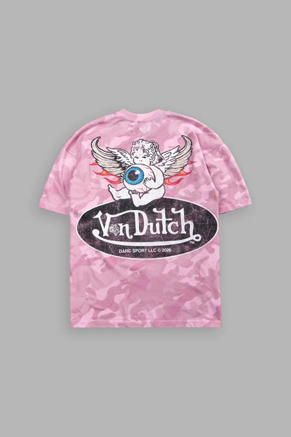 Von Wild V2 Premium Oversized Tee in Dsvd Bubblegum Camo