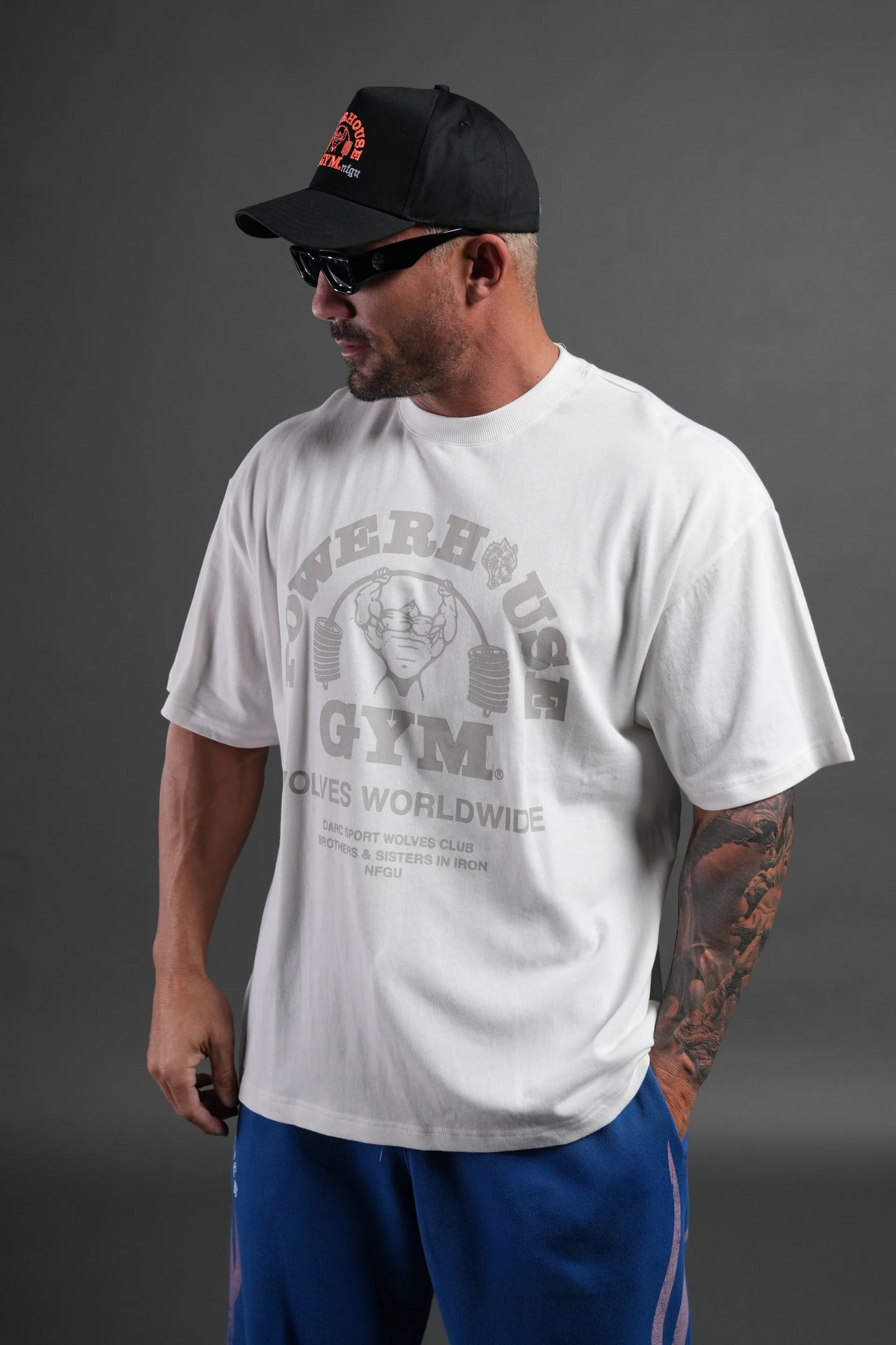 Powerhouse of the Wolves Premium Oversized Tee in Cream