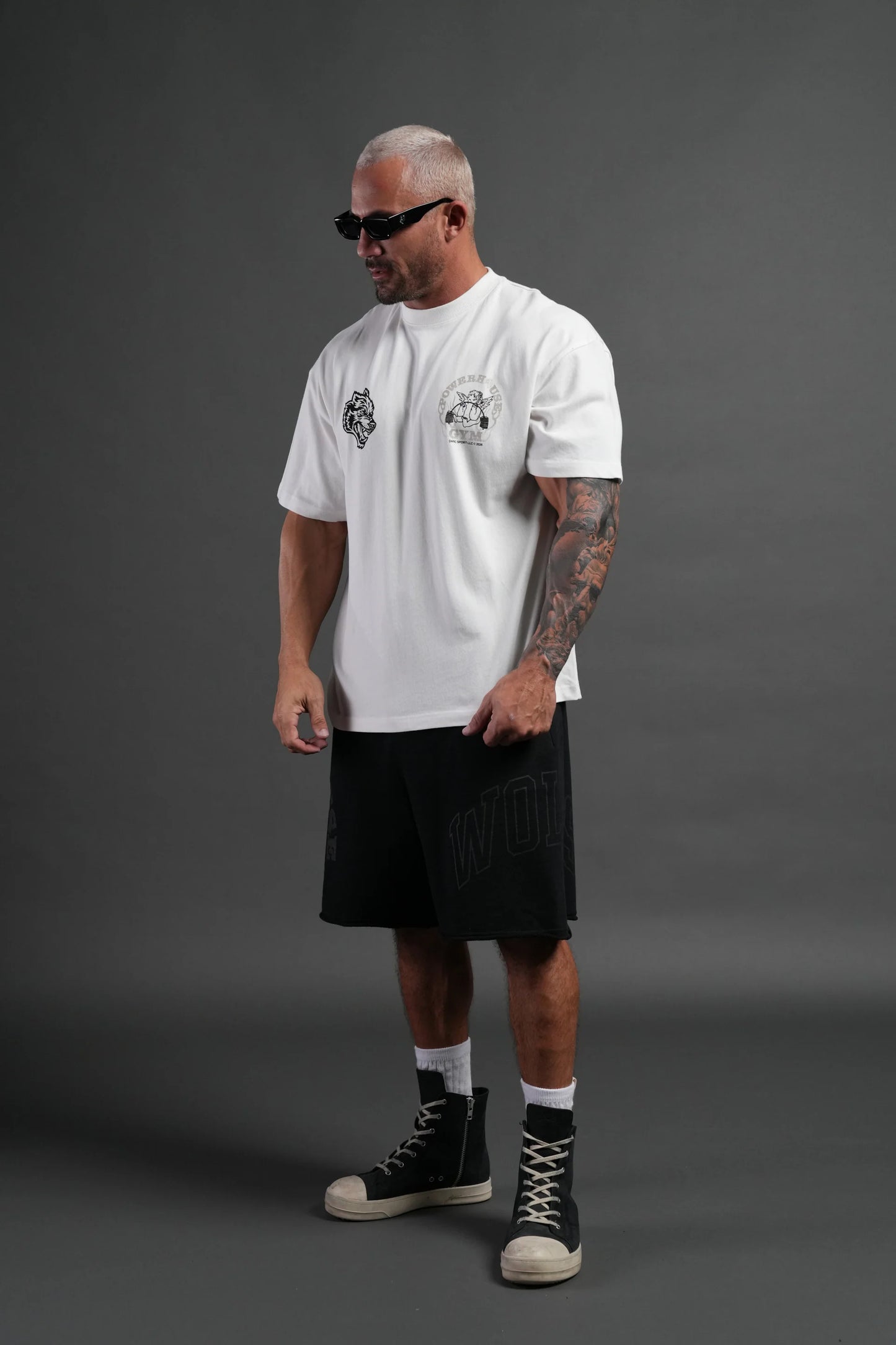Powerhouse of the Cherub Unisex Premium Oversized Tee in Cream