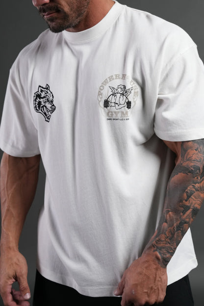 Powerhouse of the Cherub Unisex Premium Oversized Tee in Cream