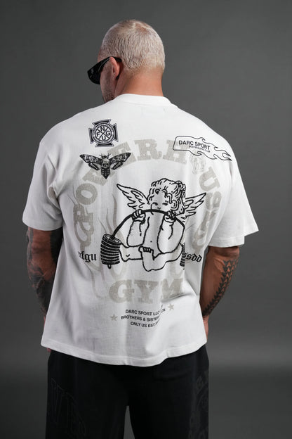 Powerhouse of the Cherub Unisex Premium Oversized Tee in Cream