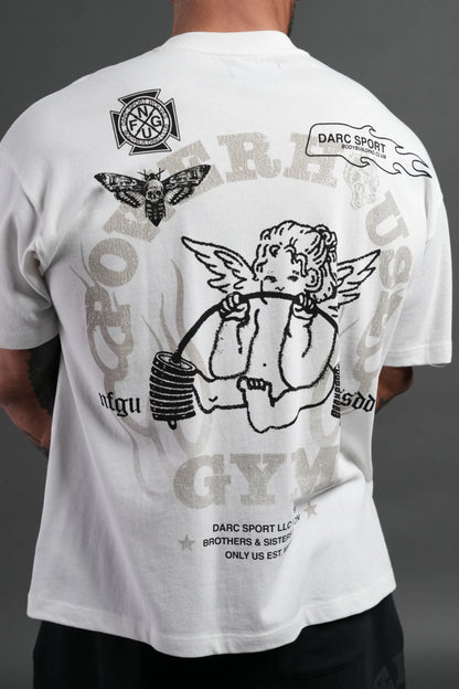 Powerhouse of the Cherub Unisex Premium Oversized Tee in Cream