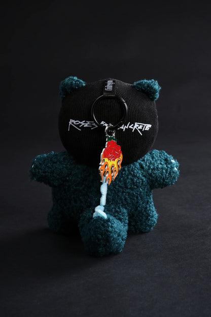 Rosezilla Plush Keychain in Teal/Ocean Blue