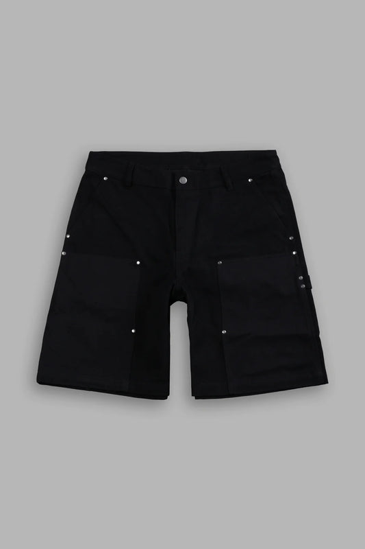 Wolf Chopper Oversized Carter Utility Shorts in Black