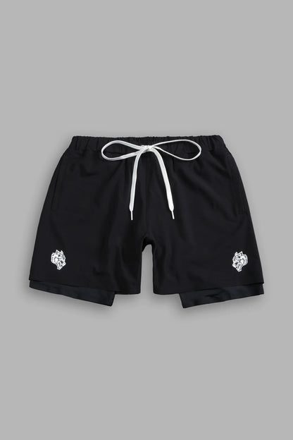 Dual Compression Shorts in Black