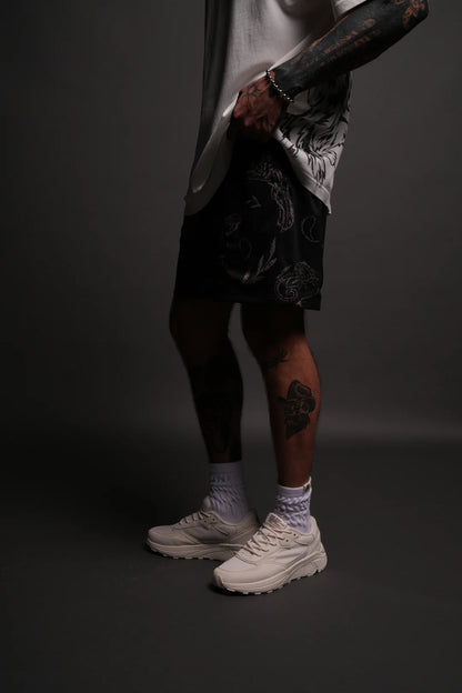 JUST LOOK UP MESH SHORTS IN BLACK