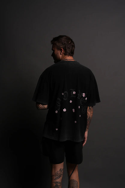 BLOOD THIRSTY KANJI "PREMIUM" OVERSIZED TEE IN BLACK