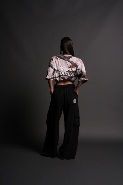 DARC SPORT WOLVES “PREMIUM” OVERSIZED TEE IN BROWN/LIGHT MAUVE WOODLAND CAMO