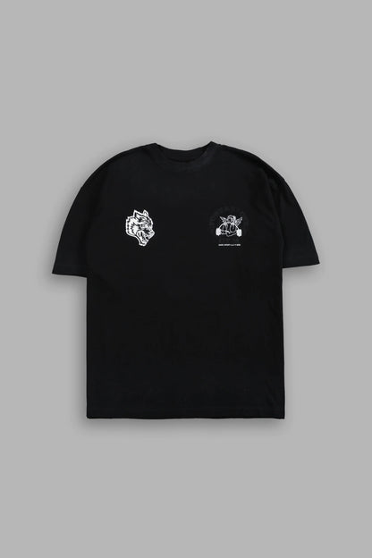 Powerhouse of the Cherub Unisex Premium Oversized Tee in Black Drift Wash