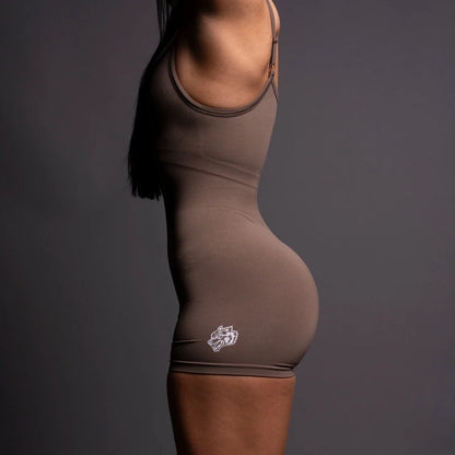 WESTERN WOLVES SONYA SEAMLESS BODYSUIT IN MOJAVE BROWN