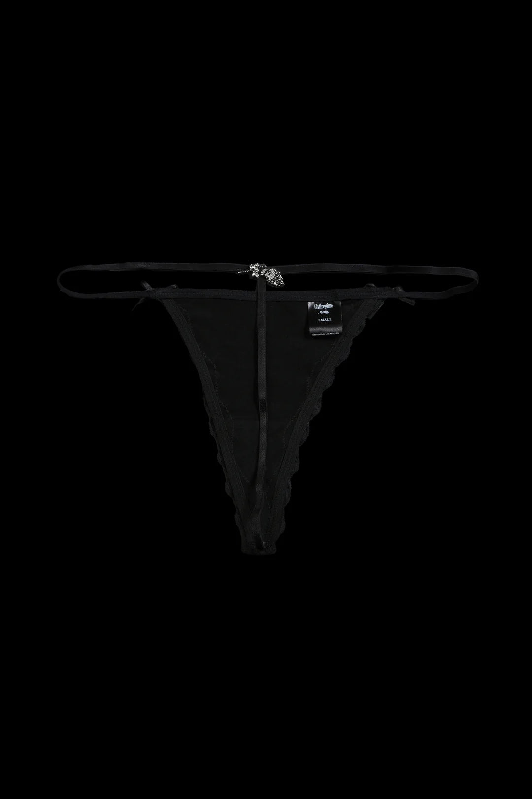 TREAT ME CHARMED THONG SET IN BLACK AND PINK