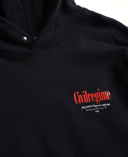 CONCRETE ROSE SNAP HOODIE IN BLACK