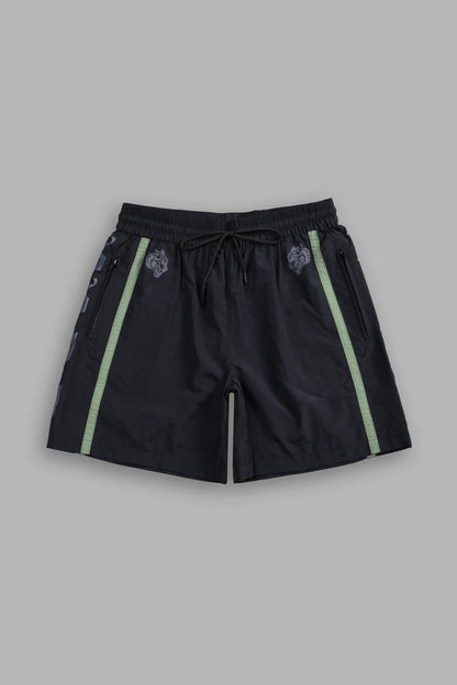 SSDDNFGU REMIND TRACK SHORTS IN BLACK/NORSE GREEN
