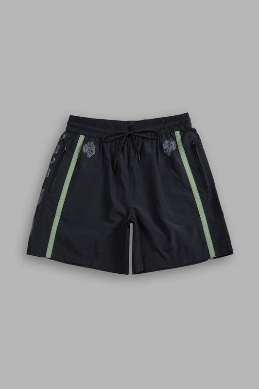SSDDNFGU REMIND TRACK SHORTS IN BLACK/NORSE GREEN