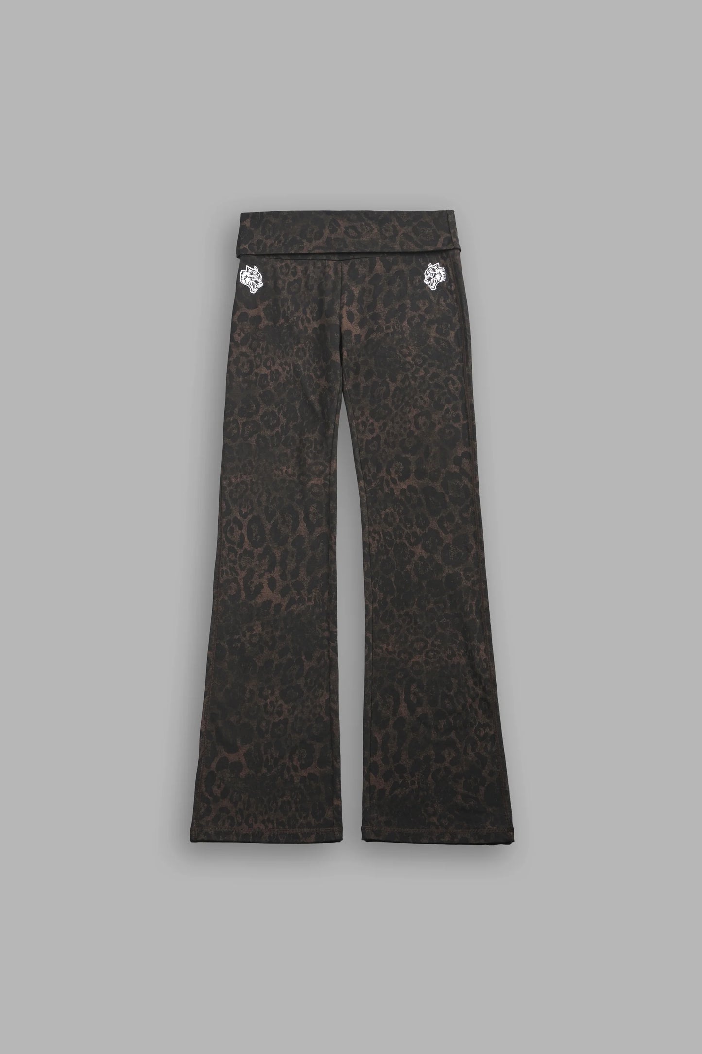 Dual Romy Foldover Pants in Darc Brown Leopard