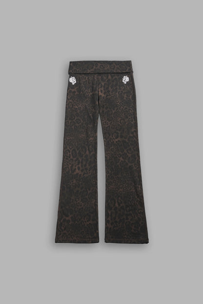 Dual Romy Foldover Pants in Darc Brown Leopard