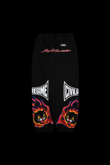 CIV THE CAT LOUNGER SWEAT PANTS IN BLACK