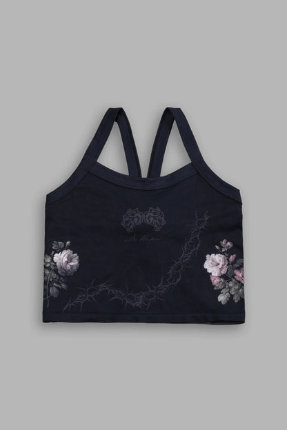 Rose Thorn "Hannah" Soft Seamless Tank in Black Rose Thorn