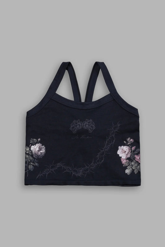 Rose Thorn "Hannah" Soft Seamless Tank in Black Rose Thorn