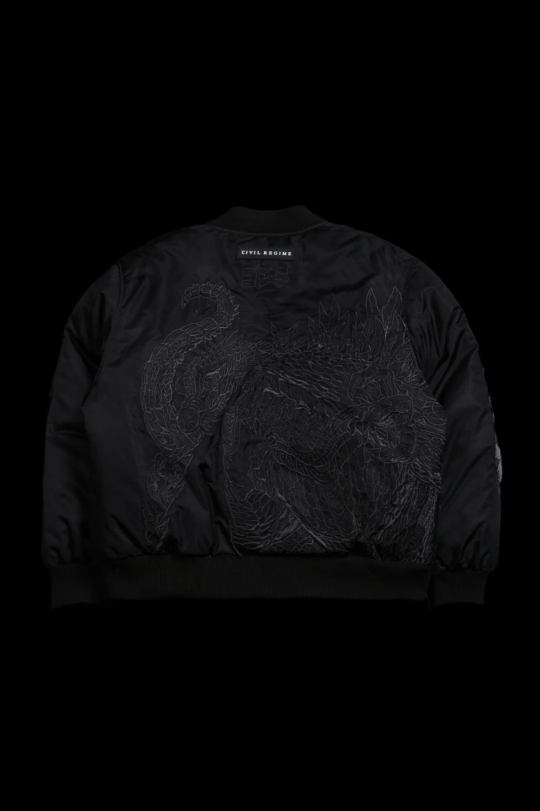 Zilla's Wrath Concrete Bomber Jacket in Black