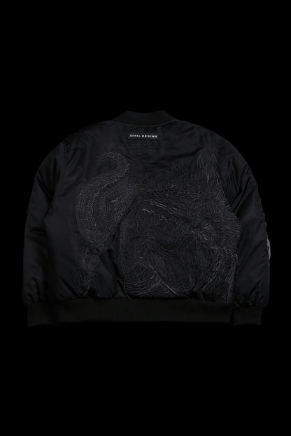 Zilla's Wrath Concrete Bomber Jacket in Black