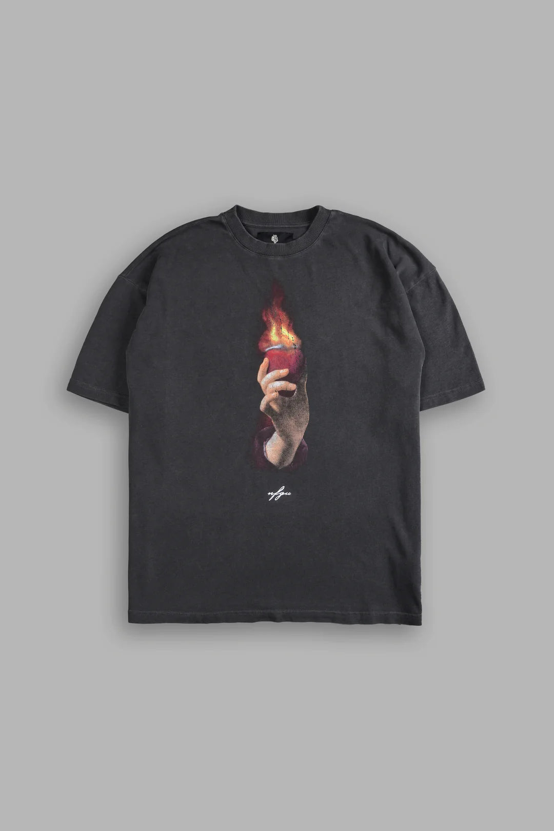 CORAZON SAGRADO "PREMIUM" OVERSIZED TEE IN WOLF GRAY