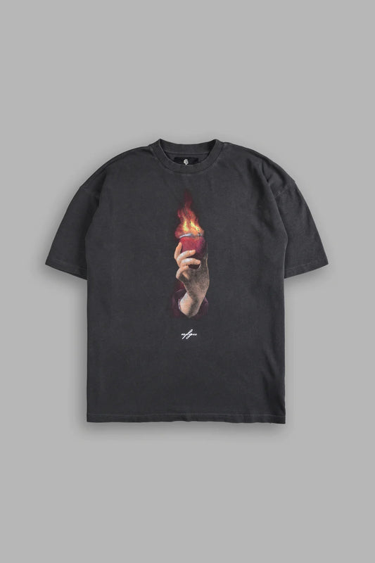 CORAZON SAGRADO "PREMIUM" OVERSIZED TEE IN WOLF GRAY