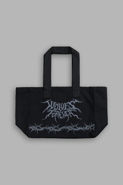 SURROUNDED BY THORNS MINI TOTE BAG IN BLACK