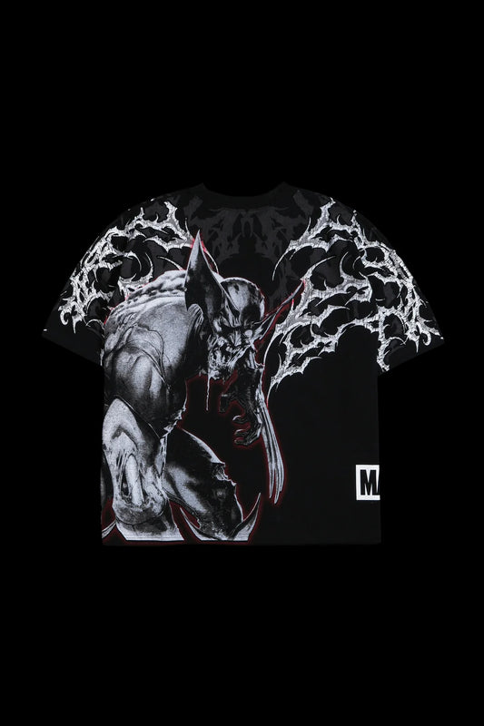 WOLVERINE ZOMBIE "SIDE BY SIDE" 199X OVERSIZED TEE IN BLACK