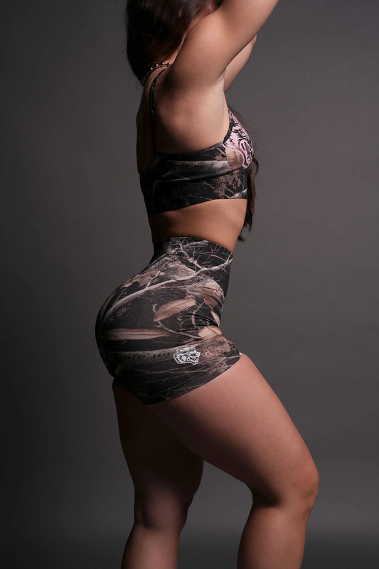 DUAL WOLF EVERSON SEAMLESS SHORT IN DARC BROWN WOODLAND