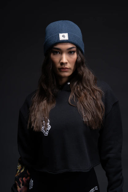 THE FIRE WITHIN "VINTAGE PIERCE" (CROPPED) HOODIE IN BLACK