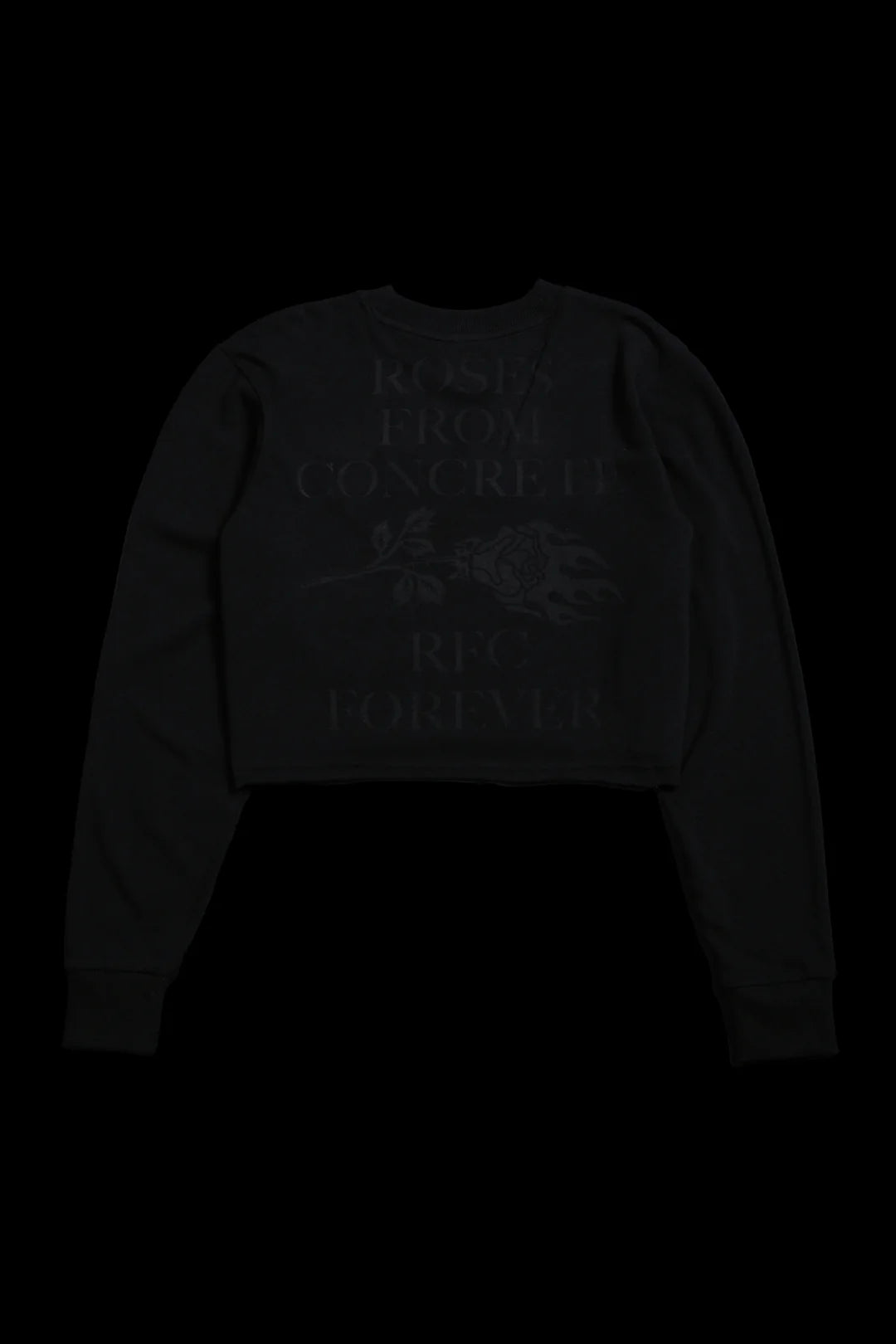 FOREVER L/S BOXY CROP TEE IN BLACK