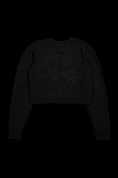FOREVER L/S BOXY CROP TEE IN BLACK