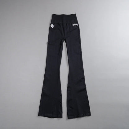 LOYALTY EVERSON SEAMLESS GRACIE FLARE SCRUNCH LEGGINGS IN BLACK