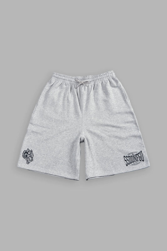 SSDDNFGU FRVR OVERSIZED OSIRIS SWEAT SHORTS IN LIGHT ATHLETIC GRAY