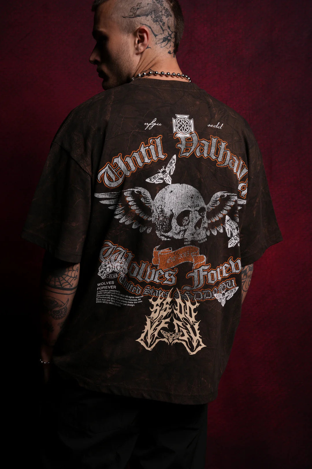 NOMAD “PREMIUM” OVERSIZED TEE IN BROWN DRIFTWOOD FOREST CAMO