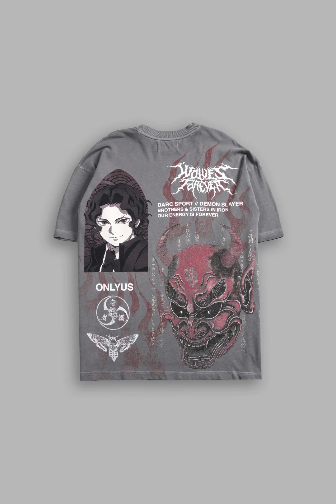 DEMON WITHIN PREMIUM OVERSIZED TEE IN DOVE GRAY